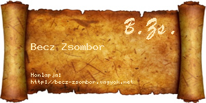 Becz Zsombor névjegykártya